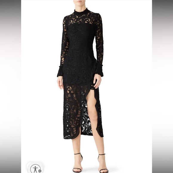 Alexis Black Lace Long Sleeve Dress - Picture 1 of 17